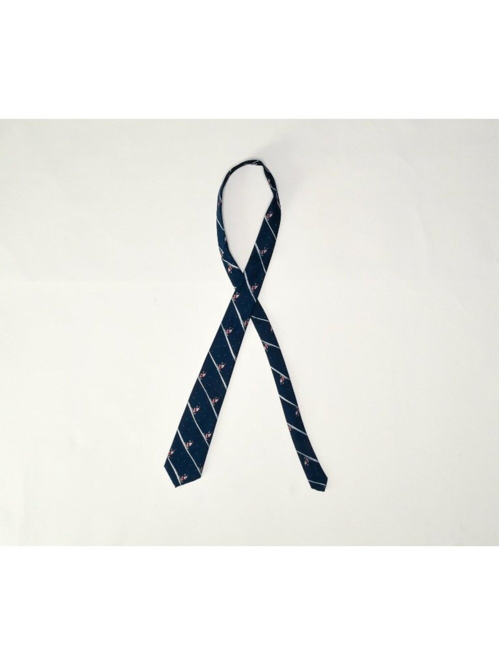 Santa Skiing Dark Blue Tie